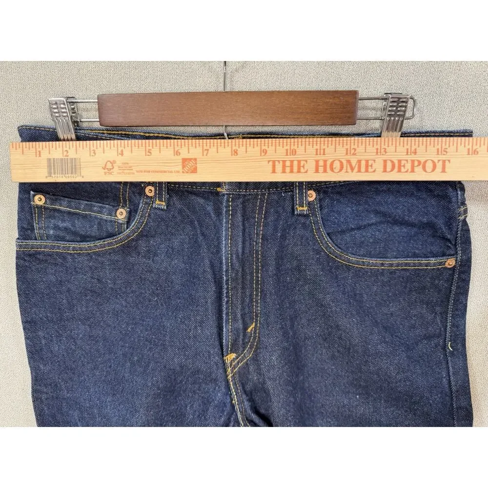 Levi’s Men’s 505 Regular Fit Jeans Dark Stonewash Blue Denim 32 x 32 (31 Actual)